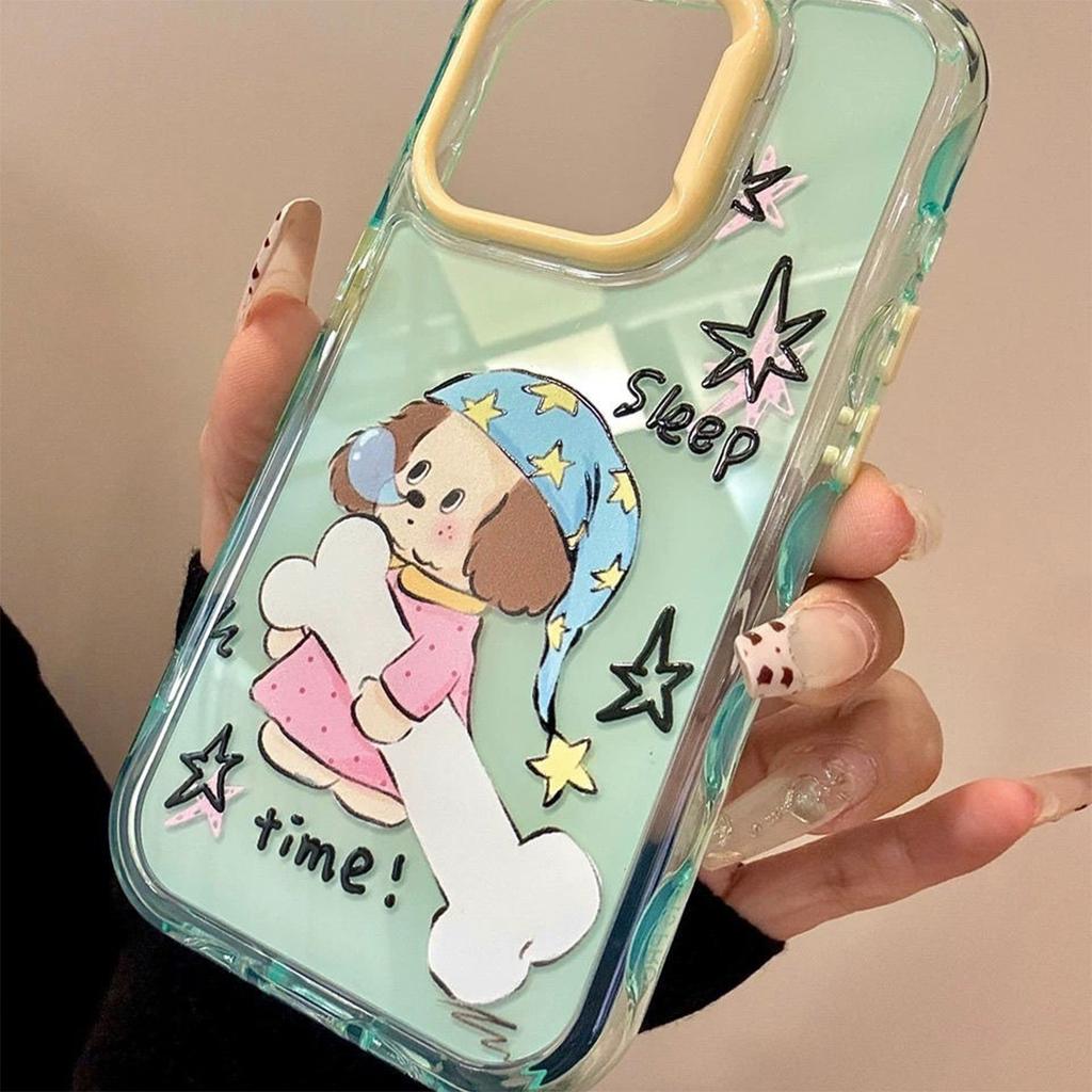 For Apple Mobile Phone Protective Case Three-piece Set Lanyard Two-in-one Mobile Phone Case Replacement Back Panel Cartoon Cute Mobile Phone Case