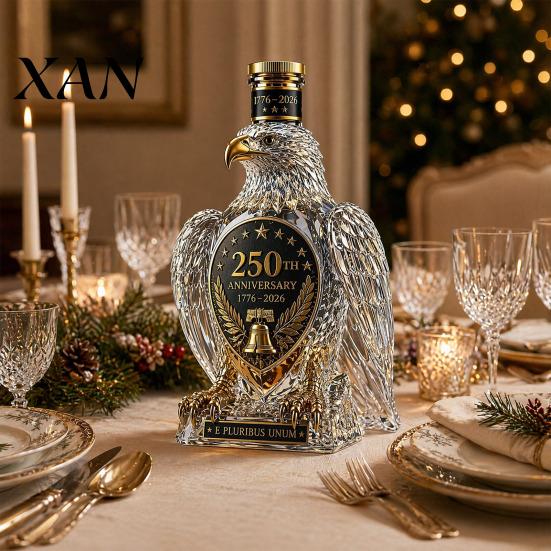 Glass Wine Decanter Eagle Shaped Whiskey Decanter, USA 250th Anniversary Commemorative Bottle with Stopper, Tasting Accessories 1776-2026 Heritage