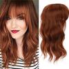 Топпер для волнистых/кудрявых волос с воздушной челкой для женщин, синтетический зажим для наращивания волос, парик для увеличения объема для покрытия выпадения седых волос