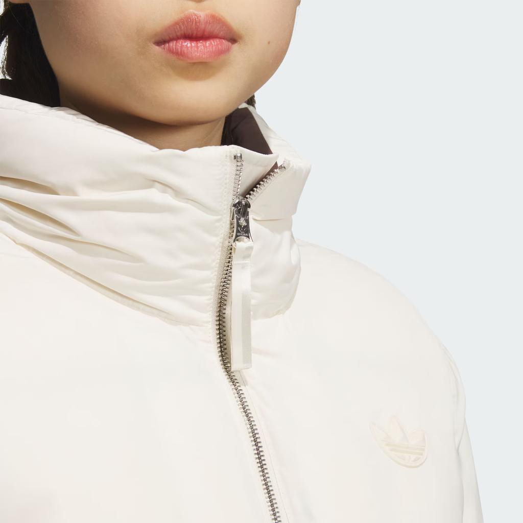 Adidas Originals FW24 Non-Quilting Short Down Stand Collar Comfortable Warm Sports Down Jacket Women Jacket Wonder-White JD3788