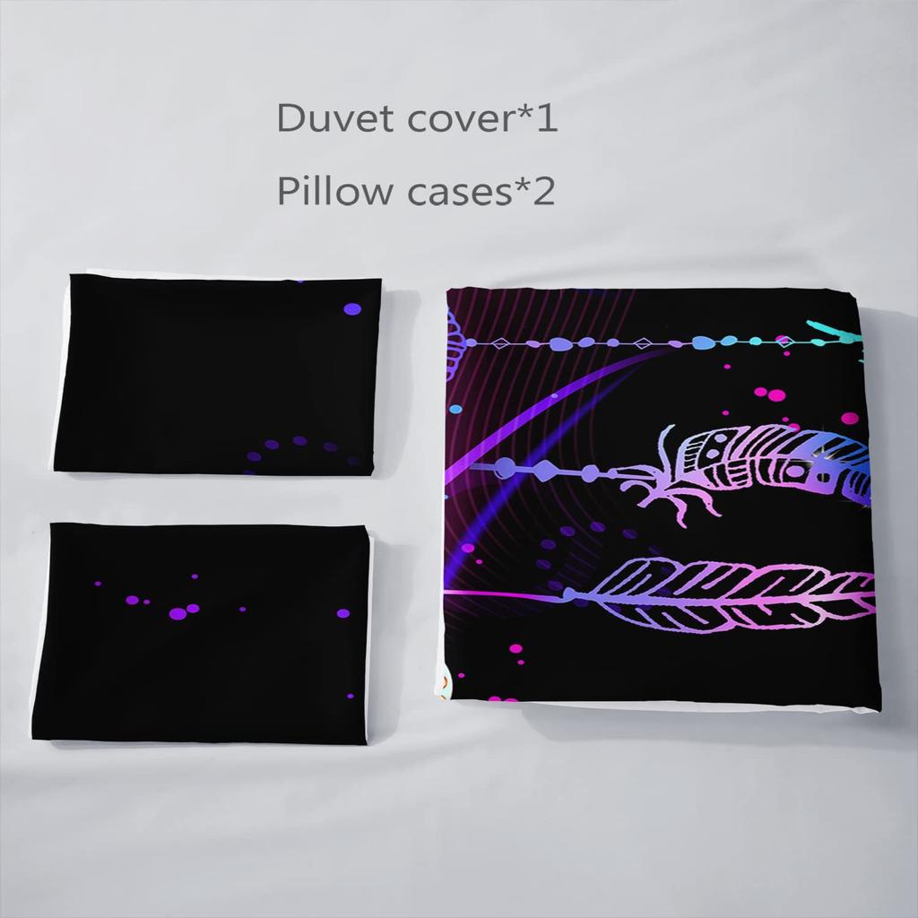 Purple Butterfly Three-Piece Quilt Cover Digital Printing Bedding Set Dream Heart Bed Cover