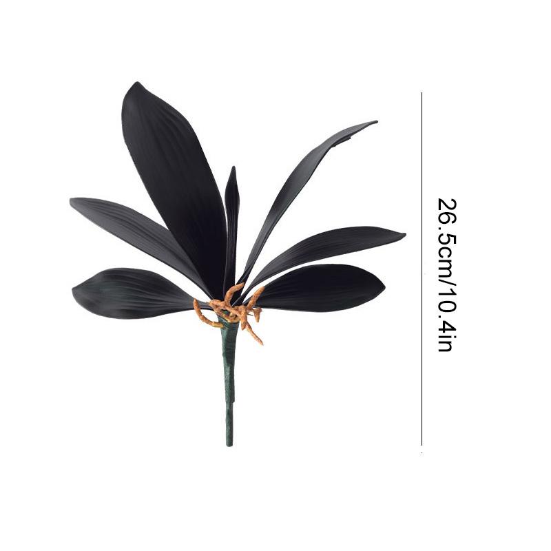 1 шт. настоящие сенсорные искусственные растения DIY цветы листья орхидеи черные цветочные украшения ПУ лист фаленопсиса