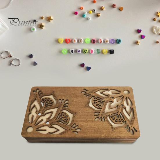 Органайзер для хранения бусин, деревянный ящик для хранения с крышкой, многоярусный лоток для сортировки бусин, органайзер для принадлежностей для работы с бисером для любителей рукоделия