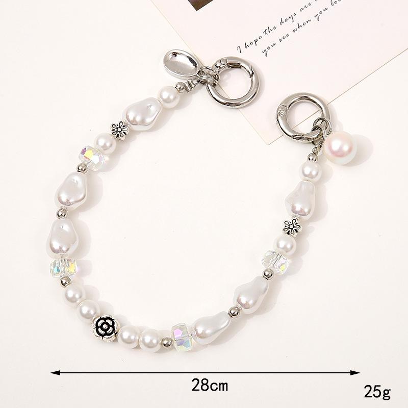 Модный женский чехол для телефона DIY с жемчужной цепочкой и подвеской из кристалла против падения