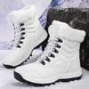 Women's Non-slip Wear-resistant Thickened Warm Outdoor Snow Boots, Comfortable Solid Color High-top Hiking Boots