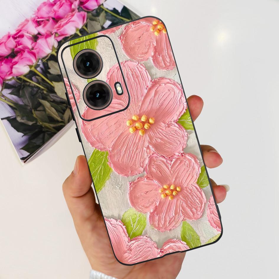 Чехол для Motorola Moto G85 MotoG85 5G 2024 Модный Цветочный Мягкий Силиконовый Чехол для Телефона Для Motorola G85 MOTO G 85 Защитный Fundas