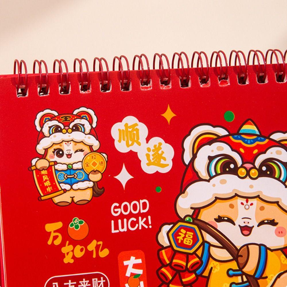 Cartoon Horse Year Calendar Coil Binding Standing Flip Calenda 2026 Desk Calendar Spring Festival