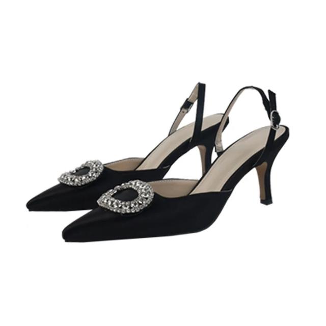 Bride And Bridesmaid Wedding Shoes Autumn Stiletto High Heels Female Rhinestone Pointed Toe Girl Sandals