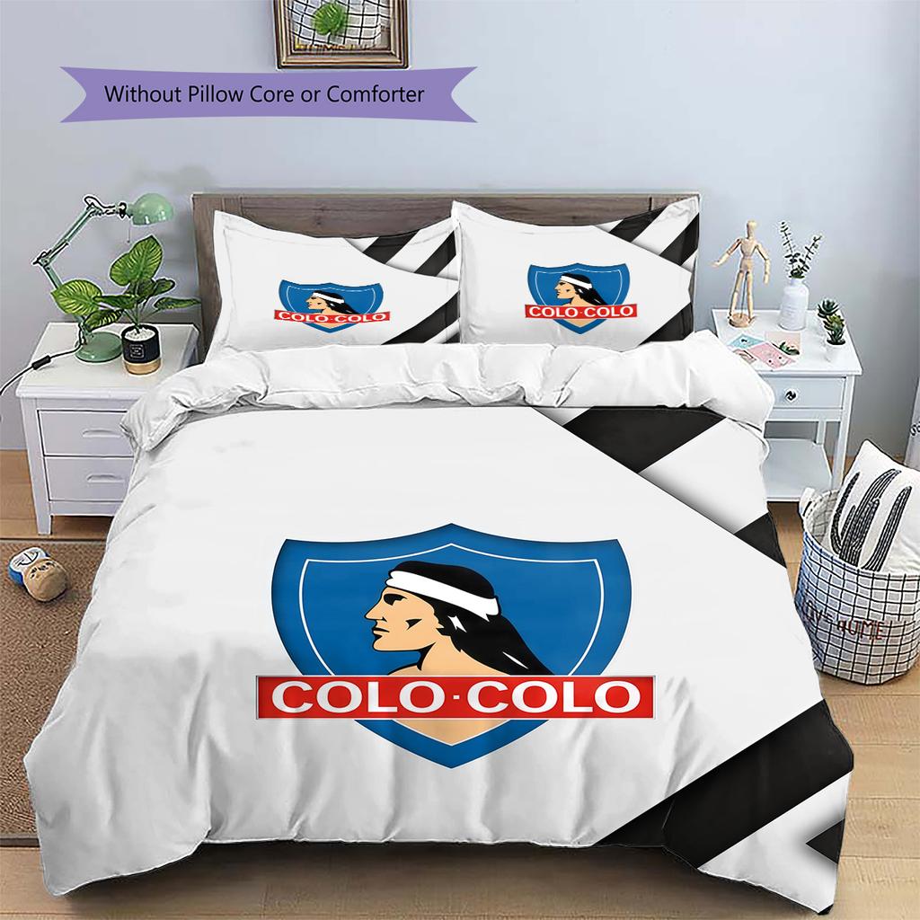 Club Deportivo Colo-Colo Pattern Bedding Quilt Set Home Decoration Gift (1 * duvet cover + 2 * pillowcase without core)
