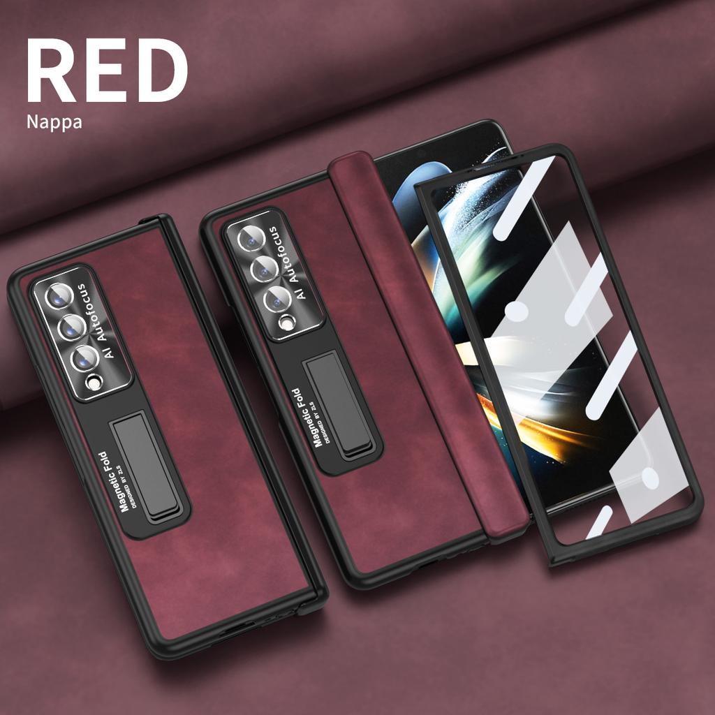 Кожаный защитный чехол с подставкой для всего тела для Samsung Galaxy Z Fold4 5g Fold 4 Fold3 Fold 3 Zfold4 противоударный стеклянный пленочный чехол