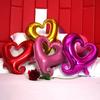 5Pcs Party Supplies Heart Shape Foil Balloons Balloons Inflatable Wedding Decor Aluminum Foil