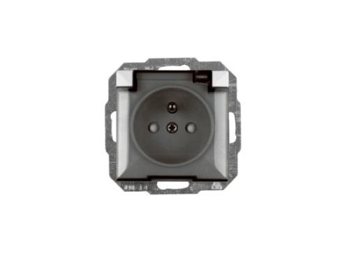 Pearl Single Socket P/Tz/U Ip44 White Smoke Flap - E+9000198