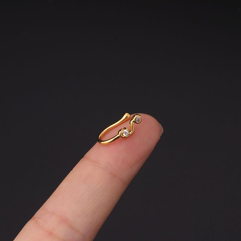 1 Циркон Перфорированное кольцо в носу Зажим для носа Женские украшения для тела Трендовые серьги в форме сердца Зажим в форме креста с цветком Кольцо в носу Манжеты Ювелирные изделия для тела Серьги