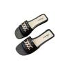 2024 Summer New External Wearing Slippers Women's Roman Style Fashion Buckle Flat Bottom Women's Fashion Slippers