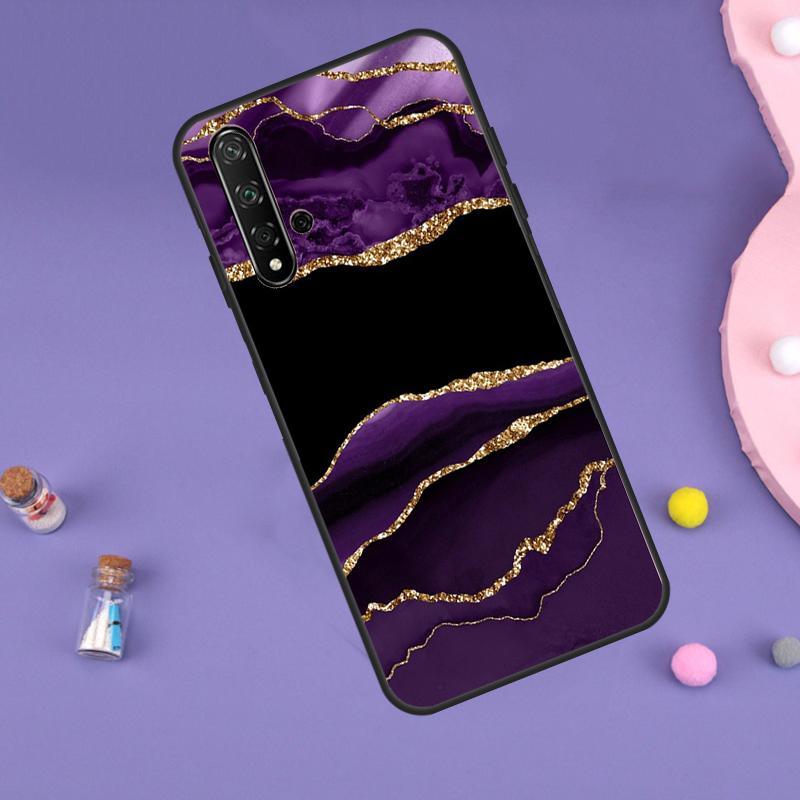 Чехол Teal Blue Gold Agate Marble Funda для Huawei Nova Y91 Y90 Y70 Y60 Y61 9 10 SE 11i 8i 7i 3i 5T P30 P40 Lite P60 Pro