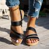 Summer New Flat-soled Sandals, Light Outer Wear Fashion Sandals, Foreign Trade Large Size Women's Spot One-word Beach Sandals