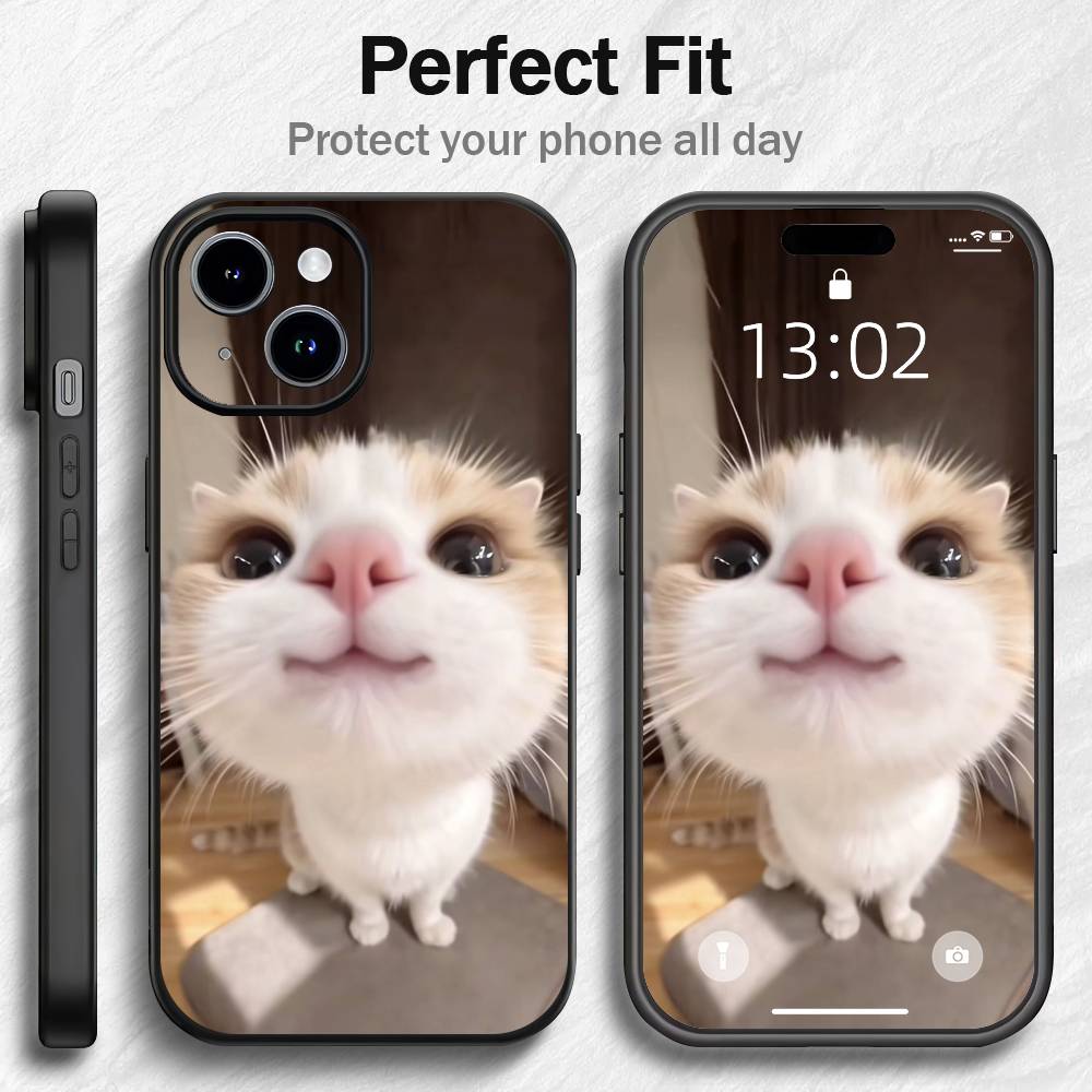 Забавный чехол для телефона с принтом кота-селфи для серий iPhone 17 16 15 14 13 12 11 Pro Max Plus, двухслойная защита