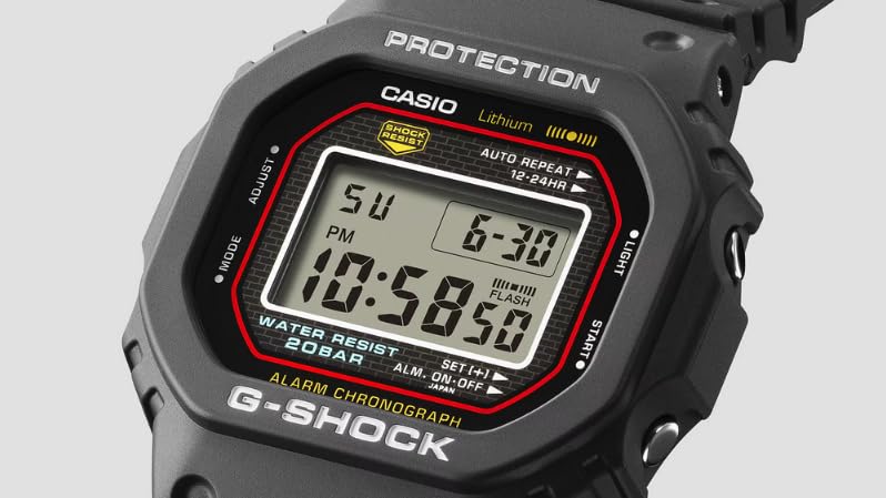 Casio Модель Первого Поколения Реплика Цифровой Квадратный Смоляной Ремешок Сделано в Японии G-Shock DW-5000R-1A [Б/У]