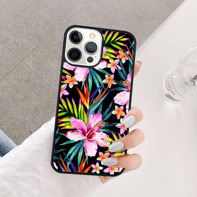 Ретро Тропические Цветочные Цветы Чехол Для iPhone 17 Air 15 16 14 13 12 Pro Max 11 Pro Max Plus Чехол Для Телефона Coque