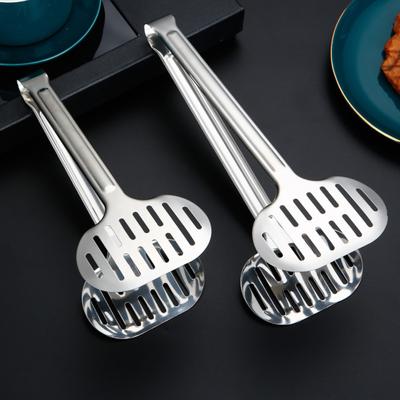 Зажим для еды Пищевая длинная ручка Двусторонняя полая полированная нержавеющая сталь с защитой от ожогов Многофункциональный зажим для стейка «шведский стол» Щипцы Кухонные принадлежности