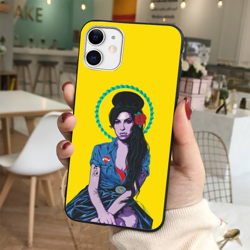 Yinuoda Чехол для телефона Amy Winehouse для iPhone 11 12 13 mini pro XS MAX 8 7 6 6S Plus X 5S SE 2020 XR