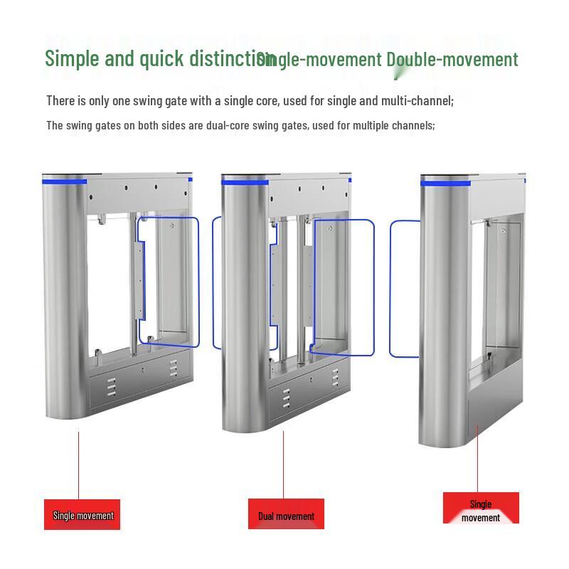 Realand Face Recognition Swing Barrier Gate CN plug (adapter included)