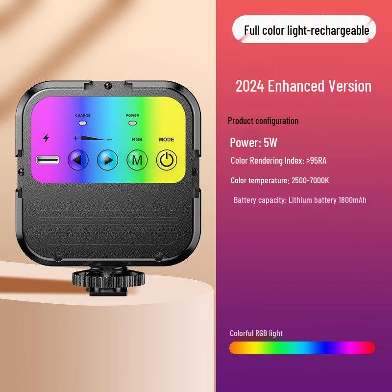 Мини-портативная RGB-заливка для селфи, стриминга и фотографии