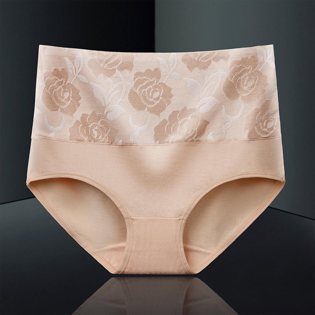 Women's High Waisted, Hip Lifting, And Abdominal Cinching Embroidered Underwear