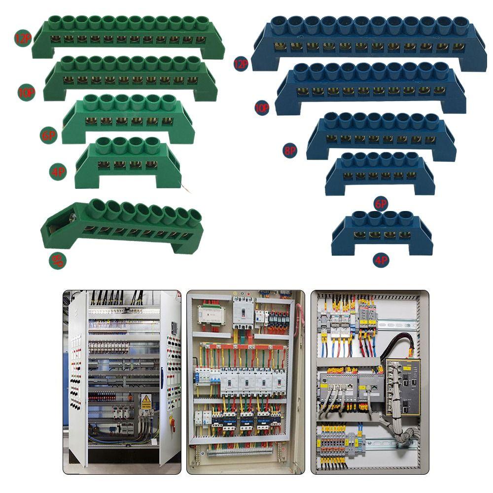 Blue Green Zero Line Brass Screw Grounding Bridge Terminal Copper Bridge Type Rail Terminal Wire