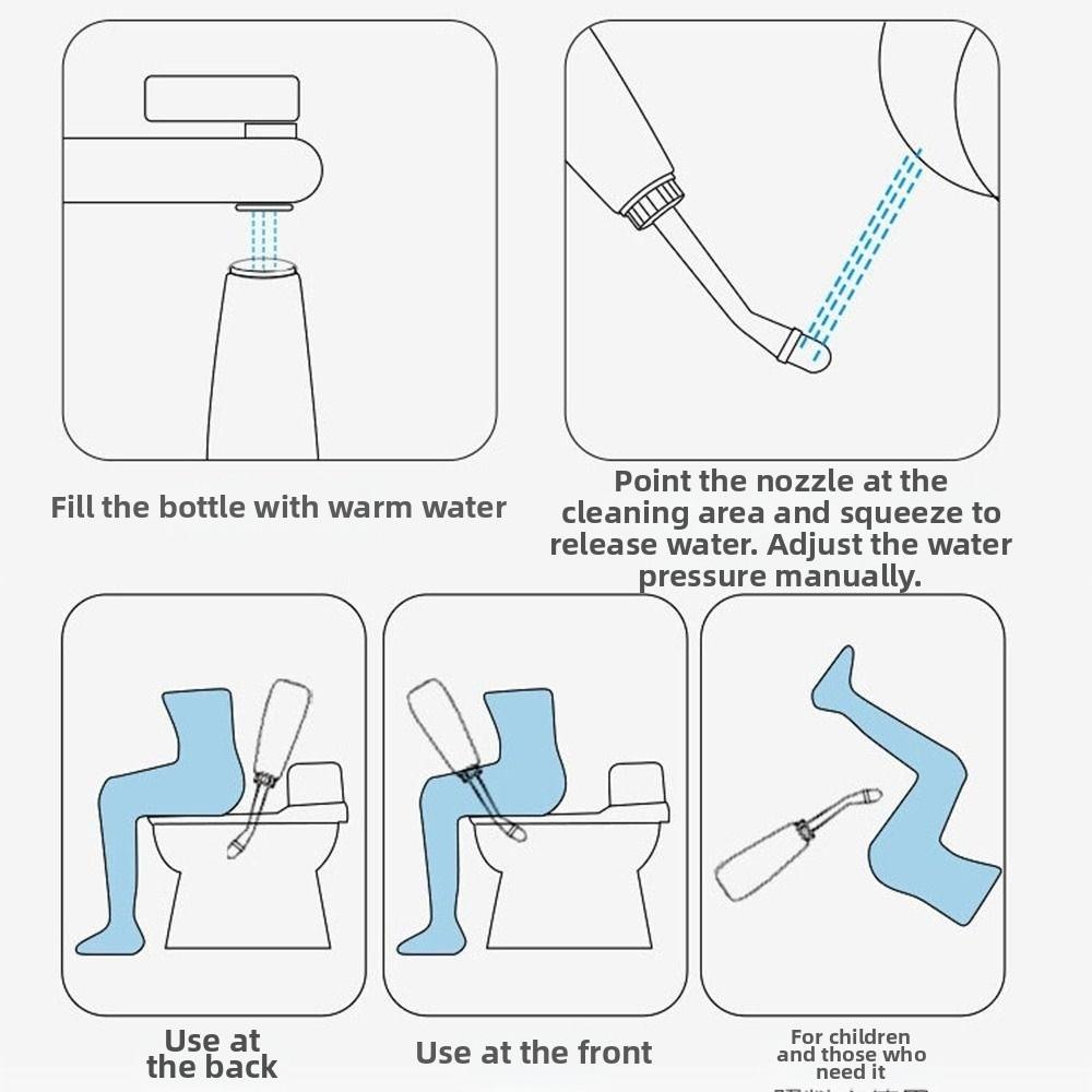 500ml Portable Bidet Sprayer Ergonomic Bidet Cleaner Easy To Use Butt Washing Device Elderly Care