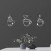 3D Acrylic Mirror Coffee Cup Wall Sticker for Restaurants