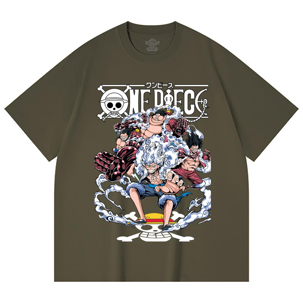 230 Gsm 100% Cotton One Piece V30 Luffy Gears Print Unisex Heavy Cotton T Shirt