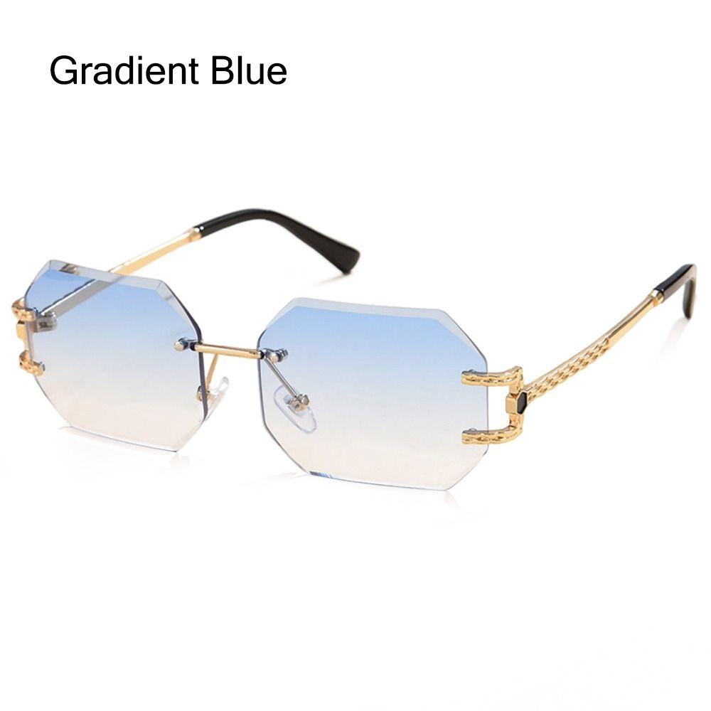 Rimless Sunglasses Gradient Sunglasses UV400 Women Shades Eyewear Ladies Eyeglasses Summer Fashion Frameless Sun Glasses