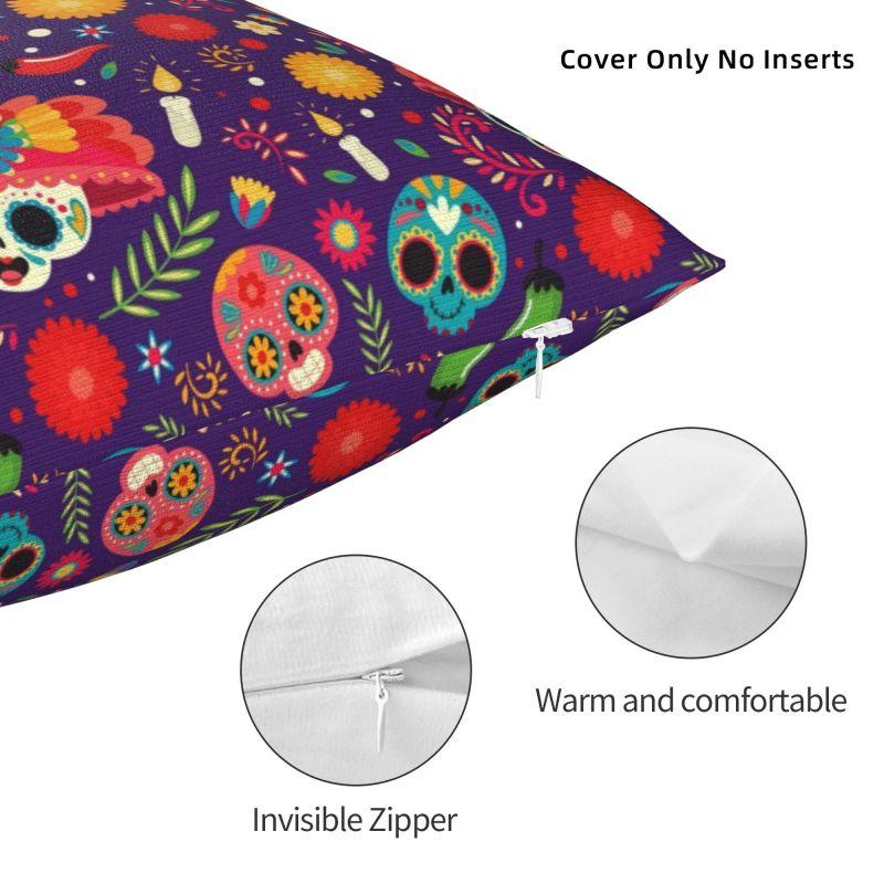 День Мертвых Цветочная Наволочка 40x40см Хэллоуин Сахарный Череп Бархатная Роскошная Наволочка Украшение для Гостиной