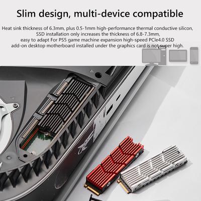 Радиатор охлаждения для M.2 2280 SSD, кулер для твердотельного накопителя NVME NGFF с термосиликоновой прокладкой для игровой консоли PS5