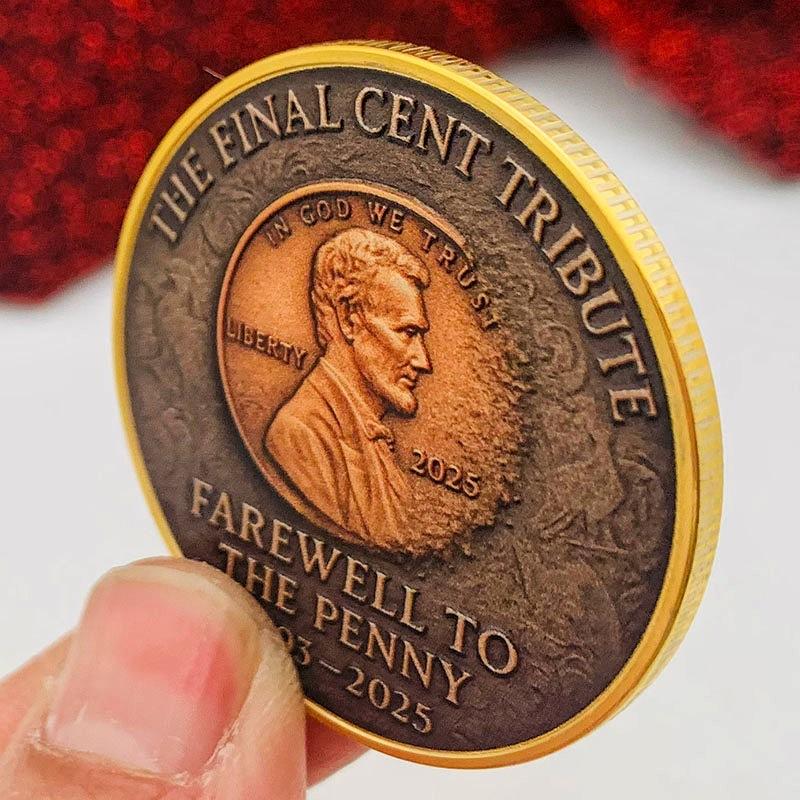 1793-2025 Lincoln, USA, gold-plated color printed commemorative medal, decorative ornament, pendant, gift coin, commemorative coin