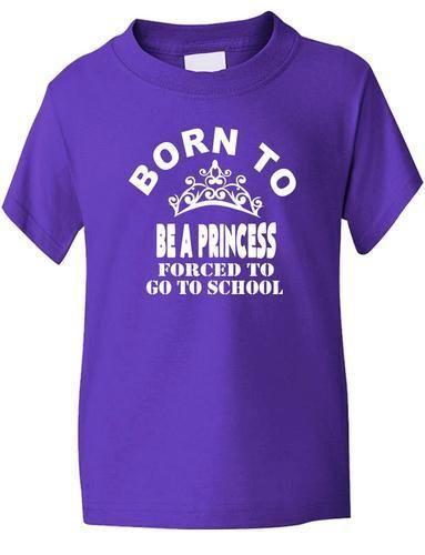 T-Shirt Born To Be A Princess Mädchen Kinder lustiges Geschenk Größen 1-13 JahreWird in neuem Fenster oder Tab geöffnet