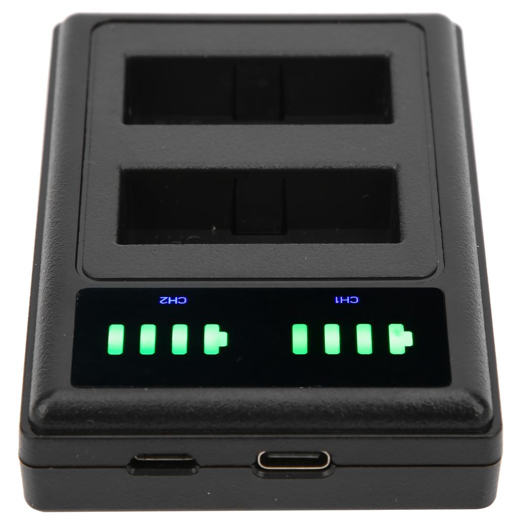 Микро TypeC Двухпортовая Камера Двойной Дисплей Двойная Док-станция Зарядное устройство для аккумулятора BLN1 Черный