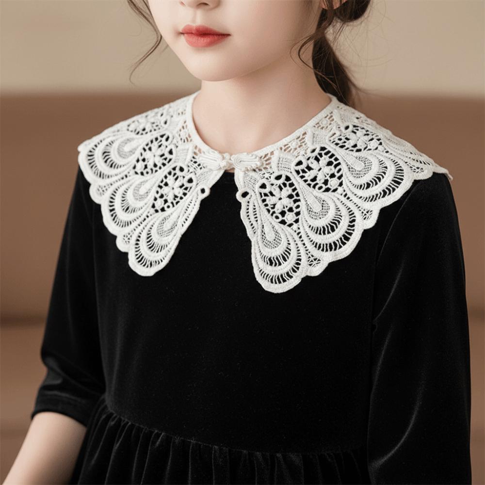 Hollow Out Lace Fake Collar Cloak Blouse Shoulders Fake Collar Crochet Flower Scarves Female