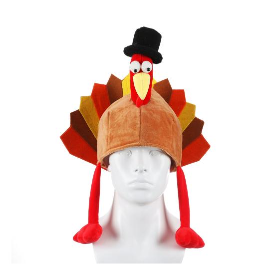 Thanksgiving Turkey Hat for Men Women Long Leg Plush Turkey Hat Funny Turkey Cosplay Costume Accessories for Thanksgiving Harvest Party Supplies