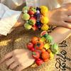 Resin Fruit Beaded Bracelet Colorful Beaded Bracelet Unique Exaggerated Bracelet  Women