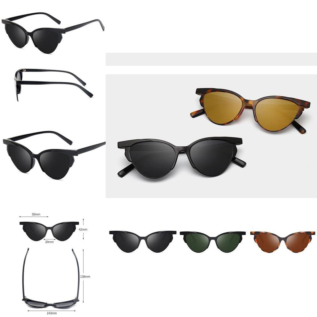 Classy Vintage Retro Cat Eye Triangle Sunglasses For Women Colorful Eyewear Glasses