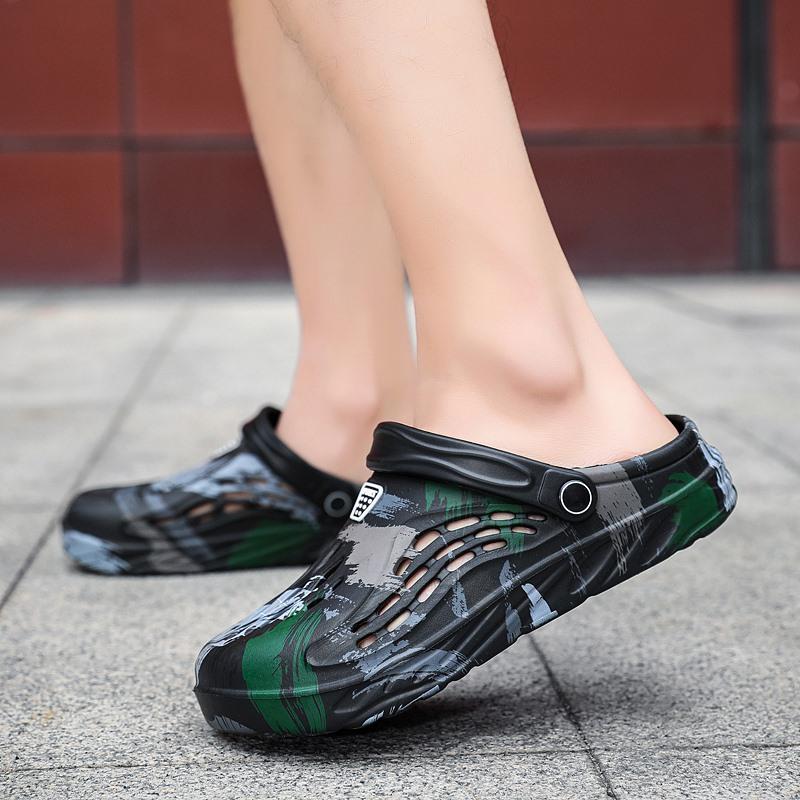 Fashion Summer Men Sandals Light EVA Men's Casual Shoes Hole Shoes Clogs Lovers Home Garden Outdoor Male Beach Flat Slippers Big Size 49