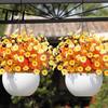 UV Resistant Fake Plants Fall Artificial Flower with Eucalyptus Leaf, Lifelike Faux Plants, Non Wading for Autumn Thanksgiving Harvest Festival