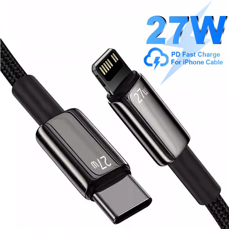 Для Apple PD 27W USB C зарядный кабель для iPhone 14 13 12 11 Pro Max Mini X XS XR 7 8 Plus быстрая зарядка кабель Type C аксессуары