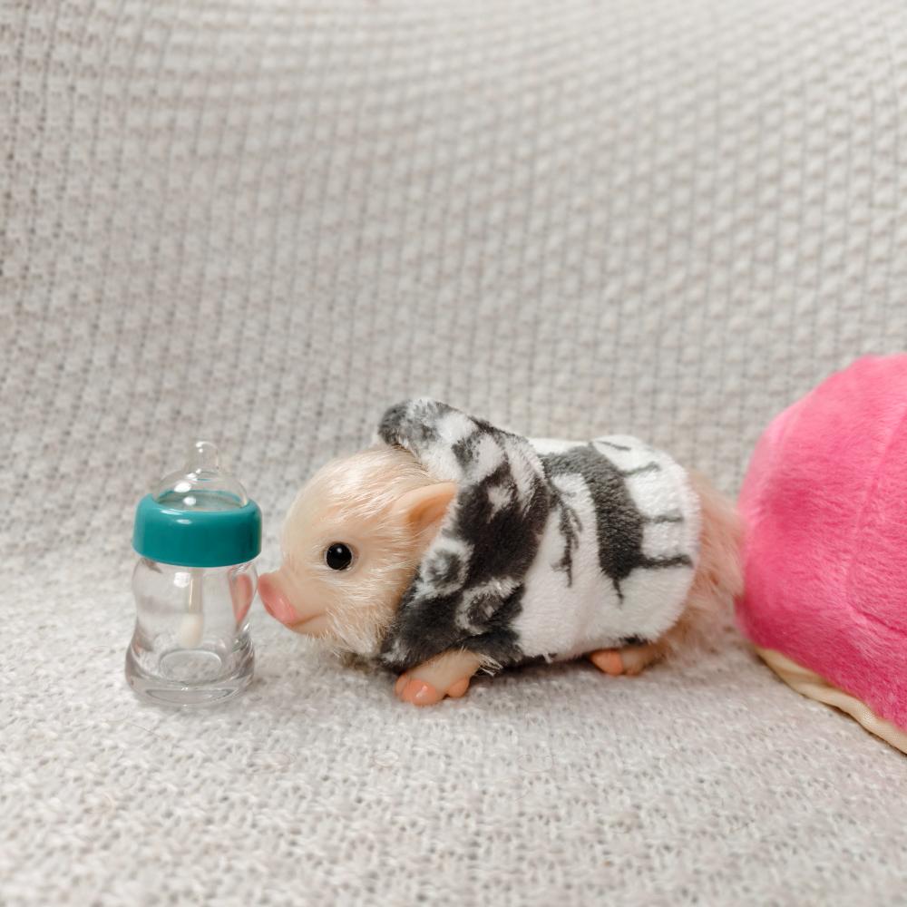 5/6 Inch Silicone Pig Doll Toy Mini Soft Lifelike Silicone Pig Doll Miniature Reborn Silicone Pig With Accessories For Kids Gift