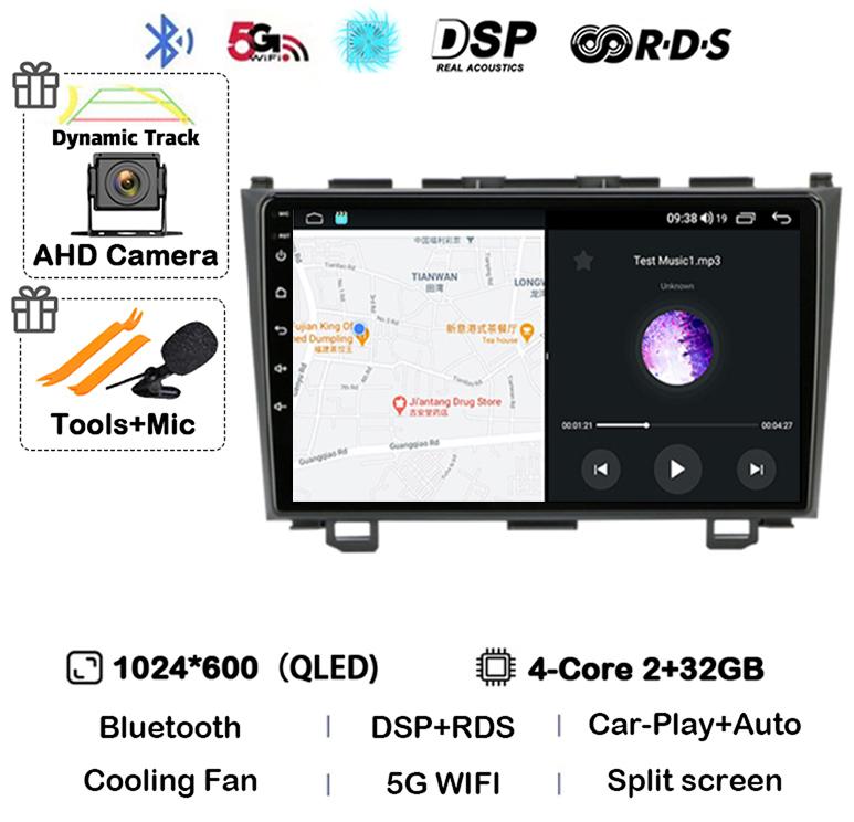 Android 14 Carplay автомобильное радио для Honda CR-V 3 RE CRV 2007 2008 2009 2010 2011 мультимедийный проигрыватель 2 Din DVD GPS головное устройство стерео