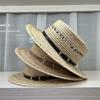 2026 new daily single raffia hand-woven flat-top straw hat children's summer beach breathable sun protection top hat