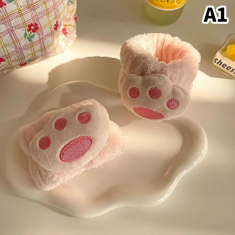 Спа-повязка на голову, повязка на запястье для умывания лица, флисовая повязка для ухода за кожей, повязка на запястье для женщин и девочек, макияж