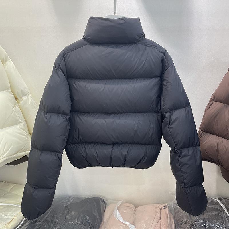 90% белый утиный пух, маленькая женская короткая зимняя куртка, новый стиль, ветровка, воротник-стойка, теплая куртка для хлеба